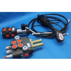 2 szekciós vezérlőtömb Kubotákhoz, 80 L/perc, 12V + 3 funkciós joystick