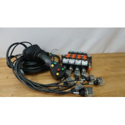 4 positions joystick 5 buttons + monoblock valve 4-spool hydraulic solenoid 80 l/min 13GPM 12VDC