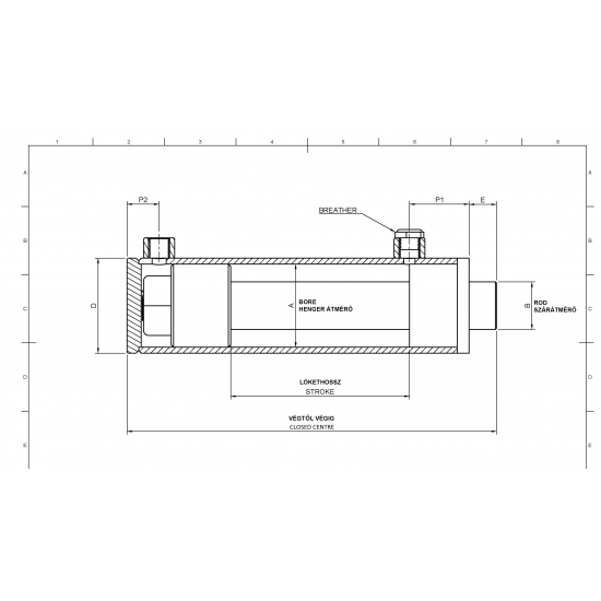 KPSD50X100X250 egyirányú munkahenger (csapszegfuratok nélküli)