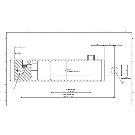 KPSA30X60X1100 kétirányú munkahenger