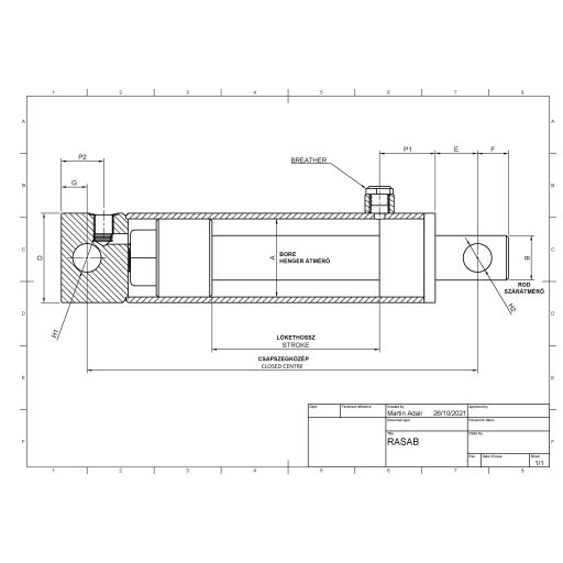KPSC70X125X700 egyirányú munkahenger