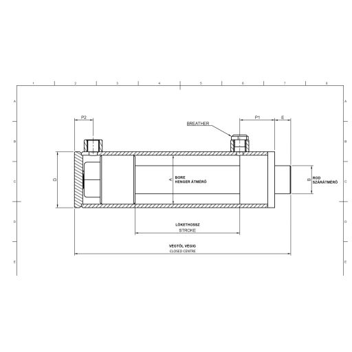 KPSD50X70X1200 egyirányú munkahenger (csapszegfuratok nélküli)