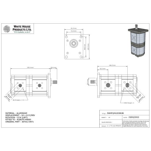 WHP cserealkatrész a 307012-9471-hez