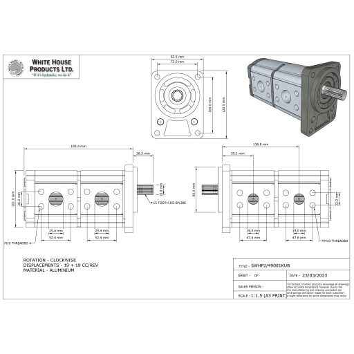 Cserealkatrész Kubota 68271-6104-2 hidraulikus fogaskerék-szivattyúhoz
