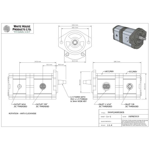 Bosch 0510665390 helyettesítő hidraulikus fogaskerék-szivattyú, John Deere AZ36555
