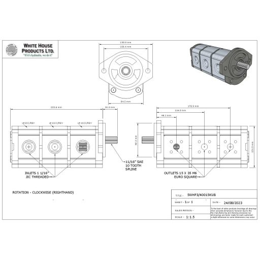 WHP, Bosch 0510565059 megfelelő hidraulikus fogaskerék-szivattyú